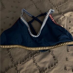 Cupshe Blue and Red Bikini Top